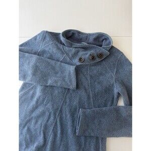 PRANA Ebba Sweater 3 BUTTON COLLAR Large PULL OVER TOP WOOL STYLE W2EBBA316